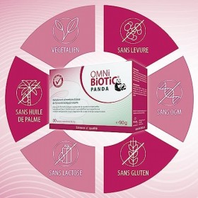 OMNi BiOTiC PANDA | 30 sachets 90g | 4 souches bactériennes | 3 milliards d’UFC par dose journalière | En poudre | Végétali