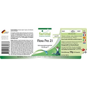 Fairvital | Flora Pro 21 - Complexe de cultures bactériennes - 120 gélules à libération prolongée - 20 milliards dunités for