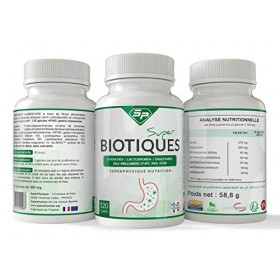 SUPER PRÉ et PRO-BIOTIQUES 5 SOUCHES • 20,6 milliards dUFC • LACTOSPORE® et DIGEZYME® • Made in France • Pour 2 MOIS • Super
