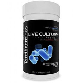 Intelligent Labs 50 Milliards dUFC Cultures Vivantes et Fibres | 10 souches de cultures vivantes résistantes à l’acide et à 