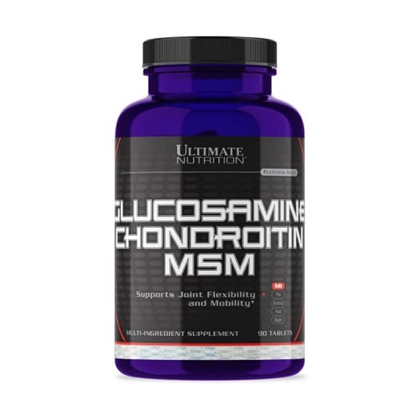 Ultimate Nutrition Glucosamine & Chondroitin & MSM, Supports Joint Discomfort, Range of Motion & Flexibility, Multi Ingredien