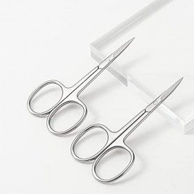 Feryes Stroit & Curved Petites ciseaux Ensemble, Ciseaux de beauté des sourcils dacier inoxydable professionnel, barbe/moust