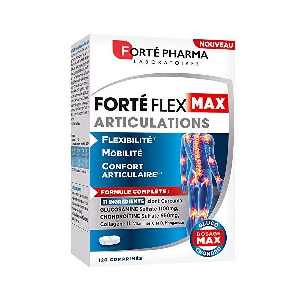 Forté Pharma - Forté Flex Max Articulations - Complément Alimentaire Articulations - Curcuma, Sélénium et Sulfate de Glucosam