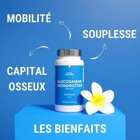 GLUCOSAMINE + CHONDROÏTINE | Articulations douloureuses, Mobilité | 60 gélules | Complement alimentaire | Fabriqué en France 