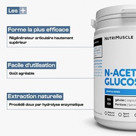 Glucosamine 100% Pure | Forme naturelle • Meilleure assimilation N-Acetylglucosamine • Protection articulations et cartilag