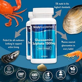 Sulfate de Glucosamine 1500mg | 120 Comprimés | Jusquà 4 mois de beinfaits | SimplySupplements