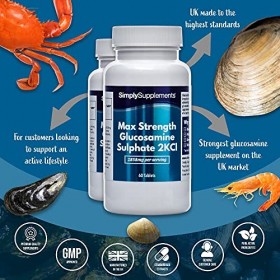 Sulfate de Glucosamine 2KCI Extra Forte | 120 Comprimés | Jusqu’à 2 mois de bienfaits |SimplySupplements
