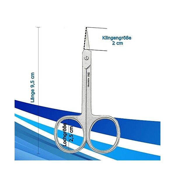 SMI - Ciseaux Cuticules Manucure Ciseaux Ongles Incurvée en Acier Inoxydable Ciseaux À Sourcils Avec Etui