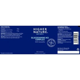 Higher Nature, Glucosamine végétarienne HCl, 180 Comprimés