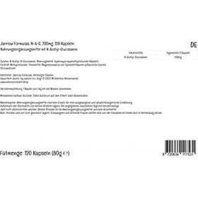 Jarrow Formulas, N-A-G N-Acétyl-D-Glucosamine , 700mg, 120 Capsules végétaliennes, Testé en Laboratoire, Sans Gluten, Végéta
