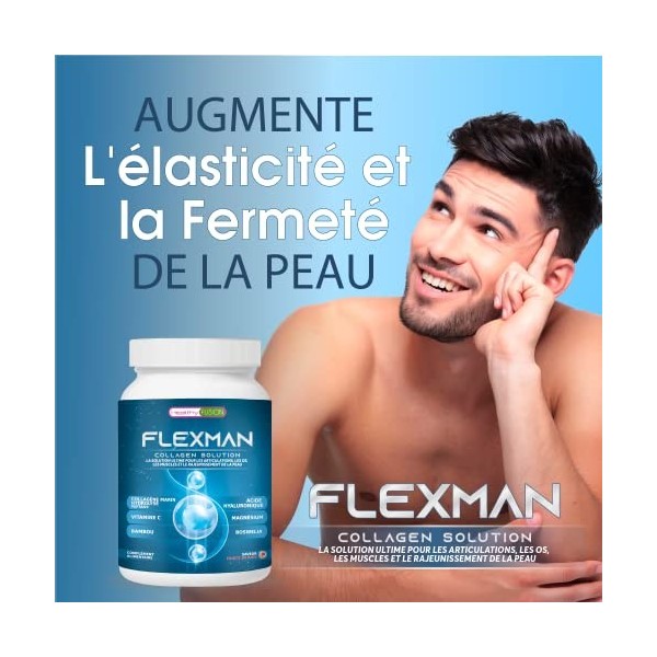 Collagène Marin + Glucosamine + Bambou | Formulé pour les hommes | Élimine les douleurs dans les muscles, les articulations e