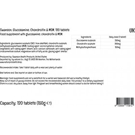Swanson, Glucosamine, Chondroïtine & MSM, 120 Comprimés, Hautement Dosés, Testés en Laboratoire, Sans Soja, Sans Gluten, Sans