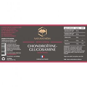 Naturathéra CHONDROÏTINE GLUCOSAMINE MARIN - Complément Alimentaire Arthrose, Rhumatismes & Douleurs Articulaires - Pureté Ga