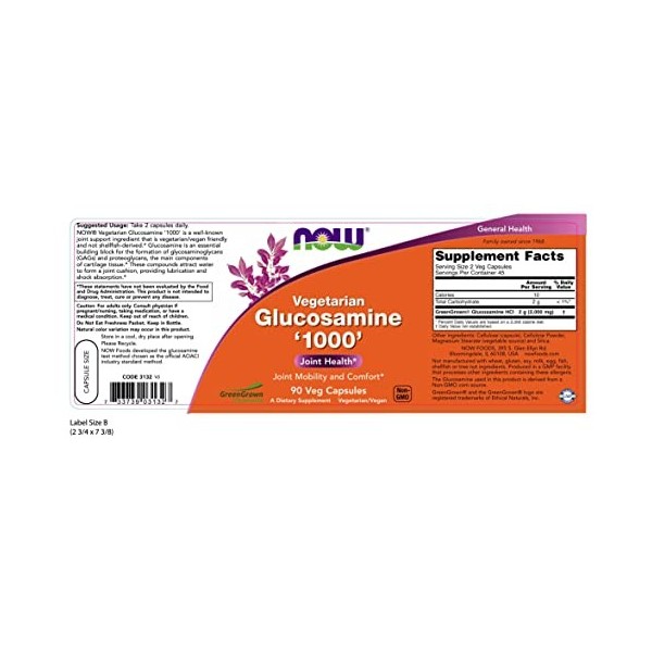 Now Glucosamine 1000 Végétarien 90 Gélules