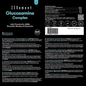 Glucosamine avec Chondroïtine, MSM, Boswellia, Bambou et Quercétine | 365 Gélules | Contre Douleurs Articulaires | Non-GMO, G