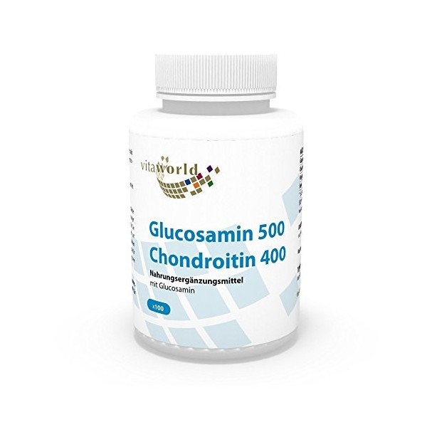 Vita World Glucosamine 500mg Chondroïtine 400mg 100 Capsules Made in Germany