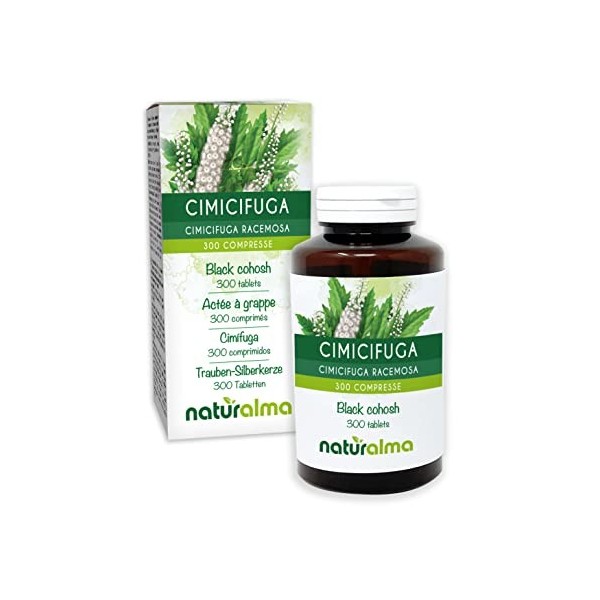 Actée à grappe Cimicifuga racemosa ou Actaea racemosa rhizomes Naturalma | 150 g | 300 comprimés de 500 mg | Complément ali
