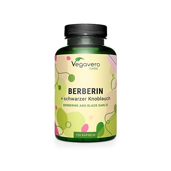 Berbérine HCl Vegavero® | 100% Naturelle & Unique : Avec AIL NOIR | Sans Additifs | Pour 4 Mois dApprovisionnement | Métabol