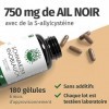 GREEN NATURALS Ail noir 180 Gélules de 600 mg - 9000 mg : La Dose la plus Élevée - 100% végétalien et sans additifs