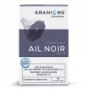 Ail Noir fermenté GRANIONS | Complement Alimentaire cholestérol | Riche en Ail noir fermenté 500 mg avec Selenium + Chrome | 