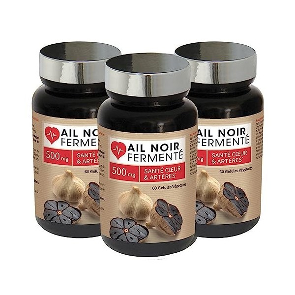 NUTRIEXPERT - Ail Noir Fermenté - Contribue au maintien de la santé cardiaque et vasculaire - Sans gluten - Lot de 3 produits