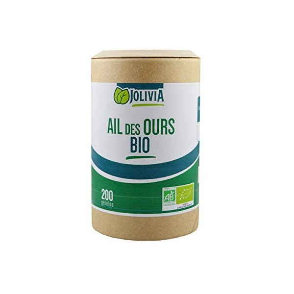 Ail des ours Bio - 200 gélules végétales de 250 mg | Format Gélule | Complément Alimentaire | Vegan | Fabriqué en France