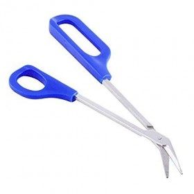 Bsgp Ciseaux à ongles pour les orteils à long manche ergonomique Unisexe Bleu 21 cm