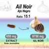 Ail Noir 9750 mg - Extrait 15:1-120 gélules - 4 mois - Fermenté - Inodore - Circulation sanguine - Antioxydant Naturel - Haut