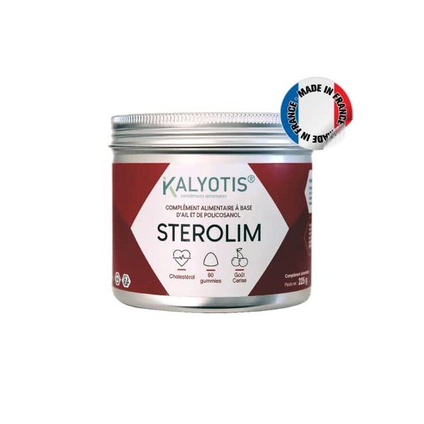 STEROLIM - GUMMIES - CIRCULATION - COMPLEMENT ALIMENTAIRE - CHOLESTEROL - Ail noir, Policosanols de canne à sucre. Boite de 9