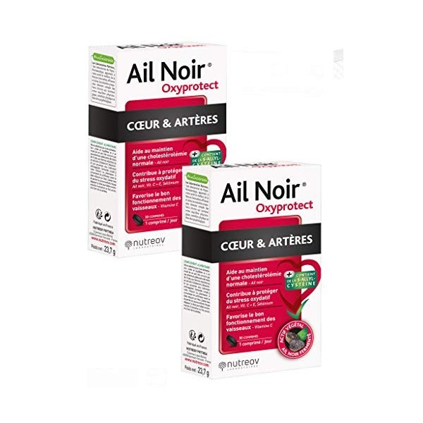 Ail NOIR OXYPROTECT Nutreov - ail Noir Fermenté - Un trésor antioxydant venu dAsie - Coeur et Arteres - Pack 2 Mois - Boites