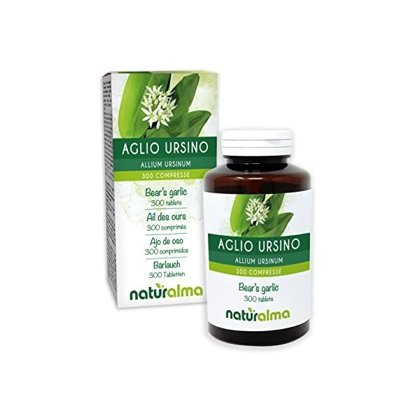 Ail des ours ou Ail sauvage Allium ursinum feuilles et bulbes Naturalma | 150 g | 300 comprimés de 500 mg | Complément alim