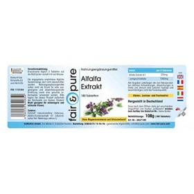 Fair & Pure® - extrait de luzerne - Medicago sativa - extrait naturel de plante - 180 comprimés