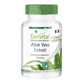 Fairvital | Aloe Vera - 4000mg par dose journalière - fortement dosé - avec Vitamine C - set pour 3 mois - VEGAN - 90 gélules
