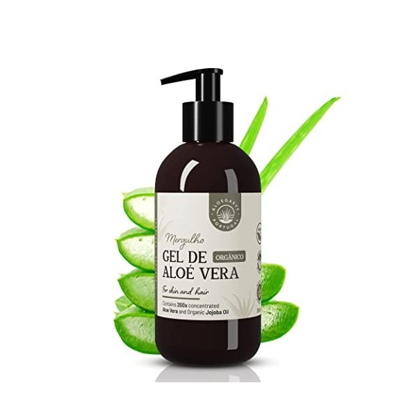 Aloegarve Gel Daloe Vera Bio Hautement Concentré 200x Avec Huile De Jojoba Et Vitamine E, Mergulho De La Propre Agricultur