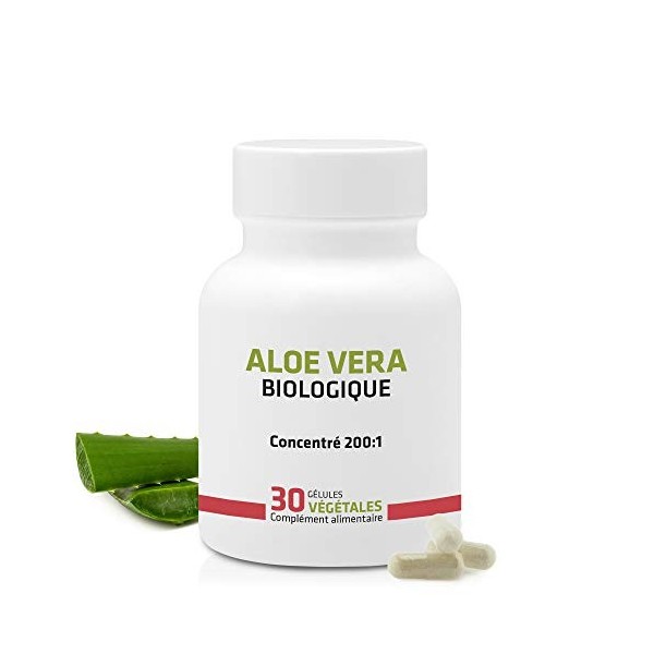 ALOE VERA BIO EN GÉLULES ◉ 250 mg / 30 gélules ◉ Digestion, Immunitaire ◉ Garantie Satisfait ou Remboursé ◉ Fabriqué en Franc