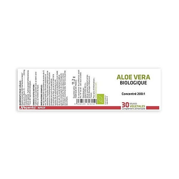 ALOE VERA BIO EN GÉLULES ◉ 250 mg / 30 gélules ◉ Digestion, Immunitaire ◉ Garantie Satisfait ou Remboursé ◉ Fabriqué en Franc