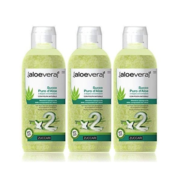 Zuccari Succo D Aloe Lot de 3 bouteilles de 1 l 3 l