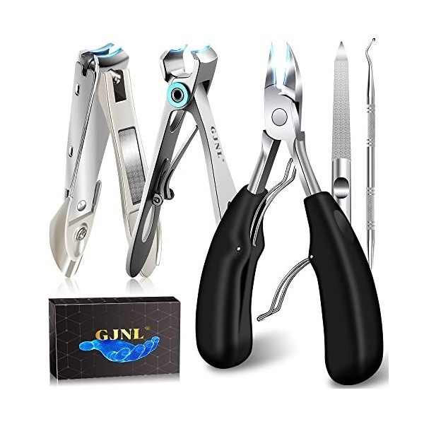 Coupe Ongle Set- Pinces à Ongles pour Les Ongles épais pour les Personnes âgées, Large Ouverture de la Mâchoire Couteau à ong