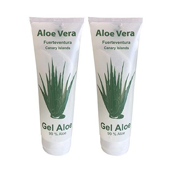 Vidaloe – Aloe Vera – Gel – Avec 99 % d’aloe – Lot de deux tubes de 250 ml