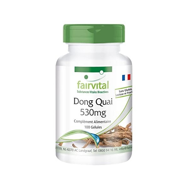 Fairvital | Dong Quai 530 mg - 50 jours - VEGAN - Fortement dosé - 100 caps - Angelica sinensis