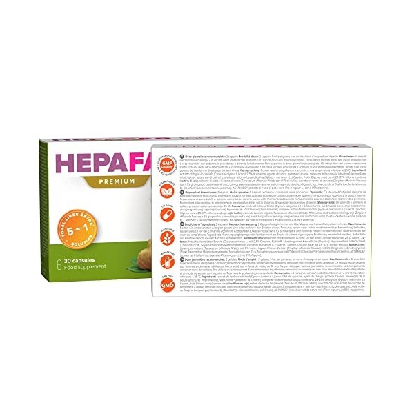 Hepafar Forte Premium Detox | Chardon-Marie, Artichaut, Complexe de Pissenlit | 60 gélules | Avec Vitamine E, Phospholipides 