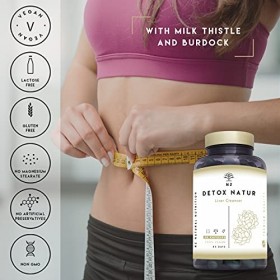 Detox foie puissant. Chardon Marie, Artichaut, Bardane, Vitamine B, Sélénium. Colon cleanse, élimine toxines, Dépuratif compl