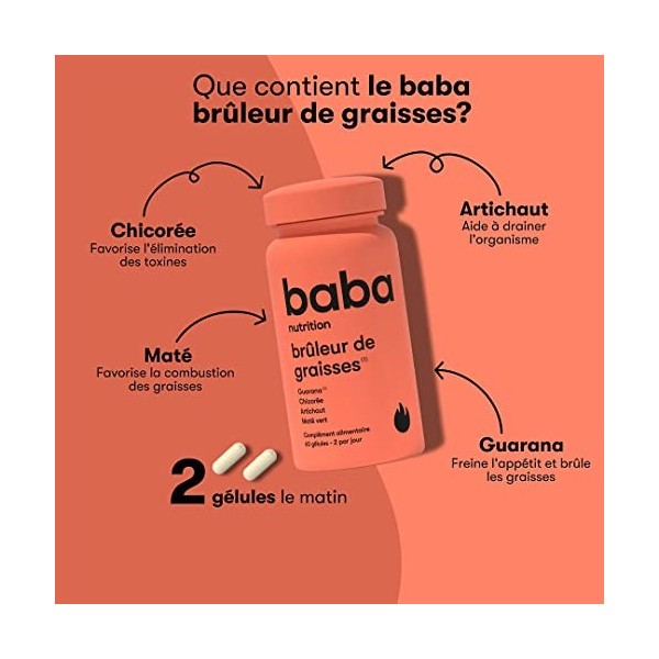 Baba Nutrition Fort Brûleur De Graisses Complément Alimentaire Pour Stimuler Votre Métabolisme | Facilite La Digestion Et éLi