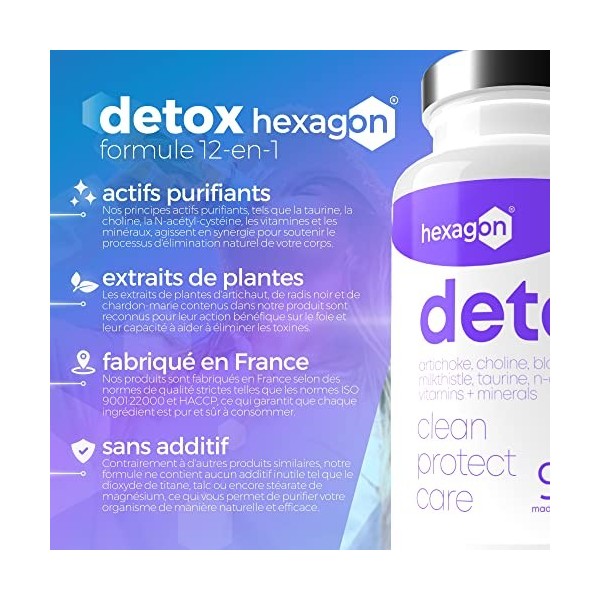 DETOX - Artichaut, Chardon Marie, Radis Noir - Draineur et Elimination - Avec NAC N-Acetyl-Cysteine - Detox Foie Puissant et 
