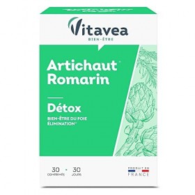 Vitavea – Détox – Artichaut – Romarin – Bien être du foie – 30 comprimés – Fabriqué en France