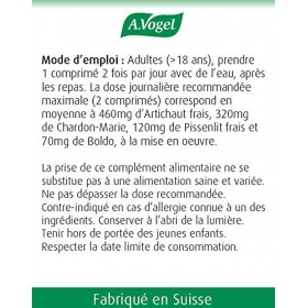 Digestion A.Vogel | Extrait de plante Artichaut, Chardon-Marie, Pissenlit, Boldo, Menthe | Foie et détox | 60 comprimés | Lab