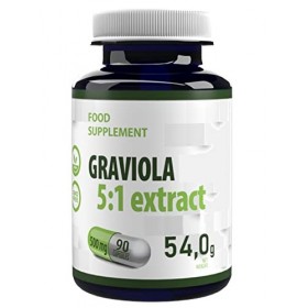 Hepatica Extrait de fruit de Graviola équivalent à 2500 mg 500 mg dextrait 5:1 90 gélules végétales, Testé par un Laborato