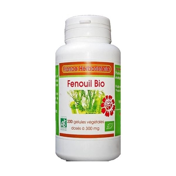 200 gélules FENOUIL BIO AB dosées à 300 mg.