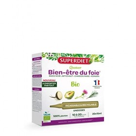 SUPERDIET- QUATUOR DIGESTION BIO-Digestion facile-Format nomade- Radis noir, Artichaut, Chardon Marie, Romarin- 20 Unidoses d