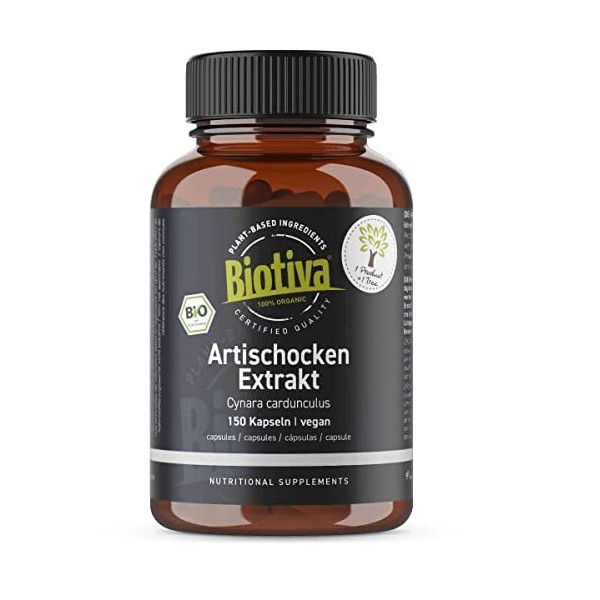 Extrait dartichaut bio - 150 capsules - Extrait bio - Issu de feuilles dartichaut fraîches fortement dosées avec un ratio d